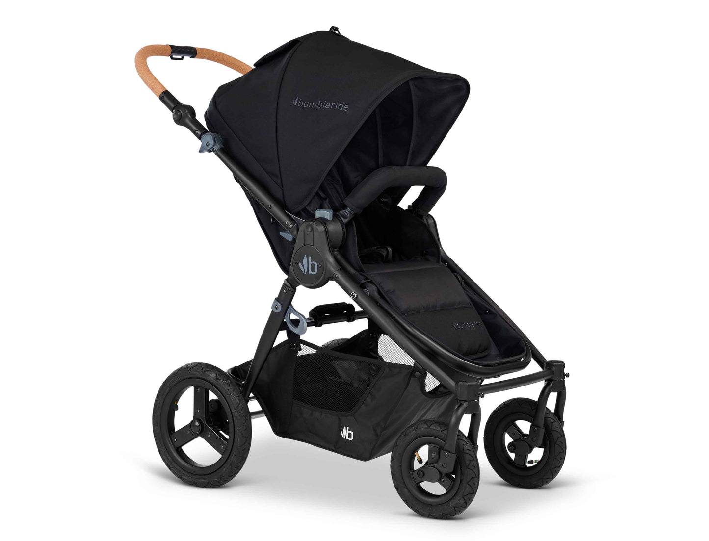 Bumbleride Era Reversible Stroller in Black - Premium Black Frame - Forwards Facing Seat View - New Collection - 2022