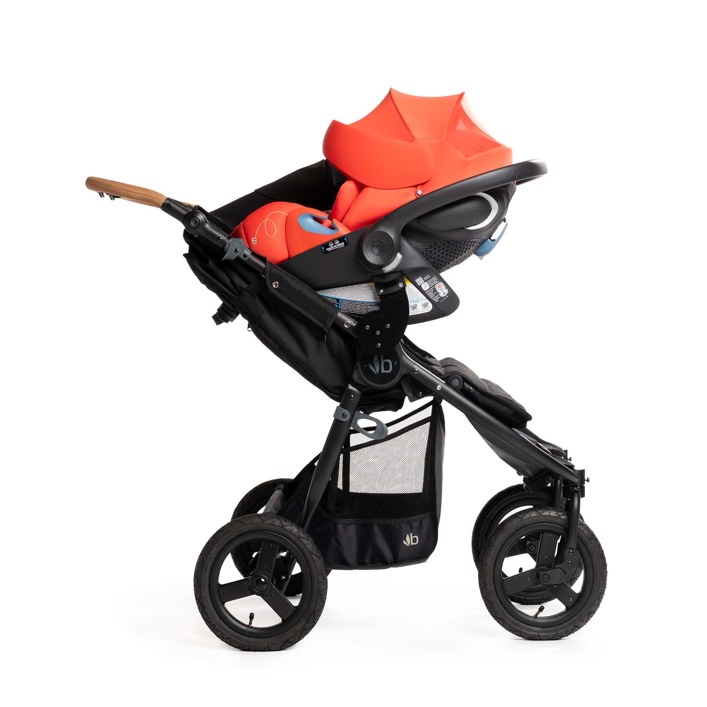 IndieTwin - Cybex - Single - Car Seats Attached - Profile View - 24