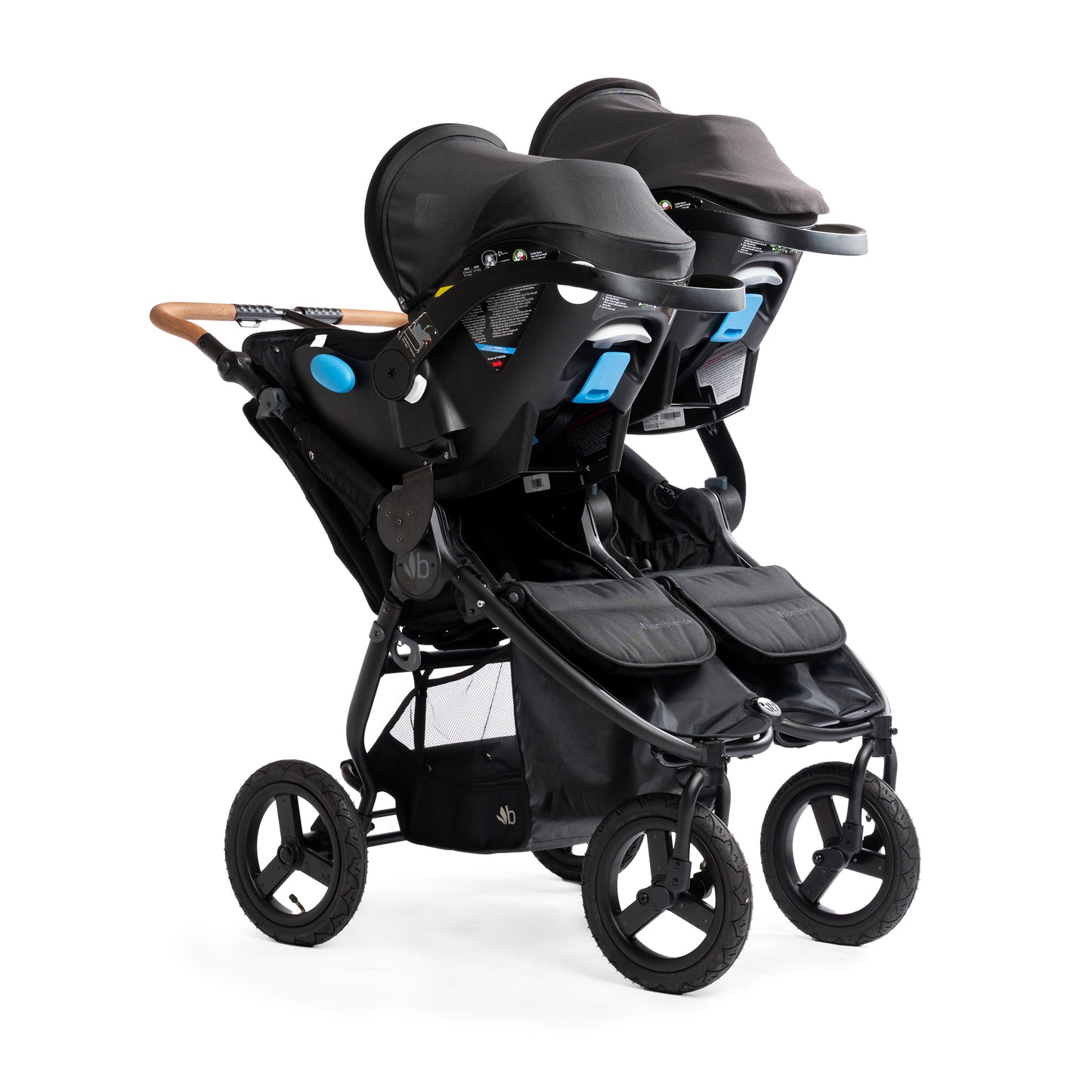 Bumbleride Indie Twin Black + Clek Liing Railroad Ziip Travel System (two seats)