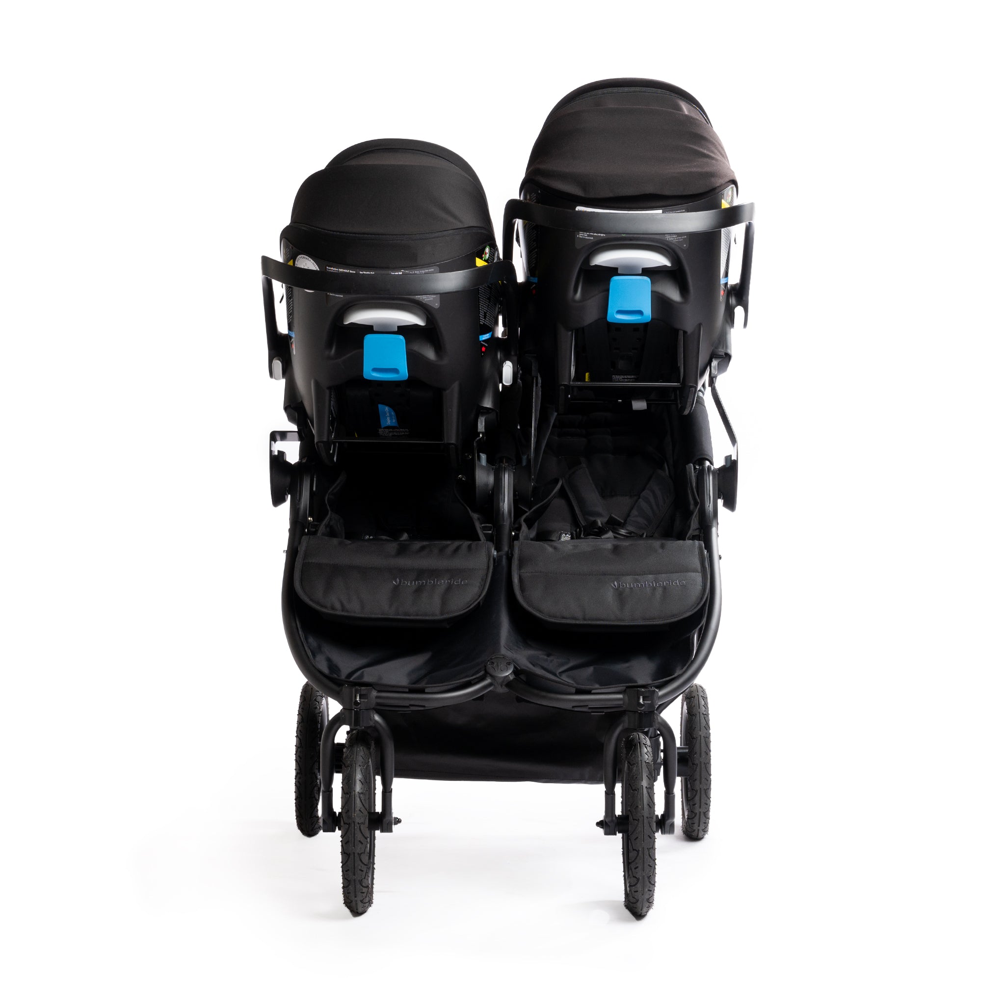 bumble stroller double Bumbleride Indie Twin Black + Clek Liing Railroad Ziip Travel System (two seats)