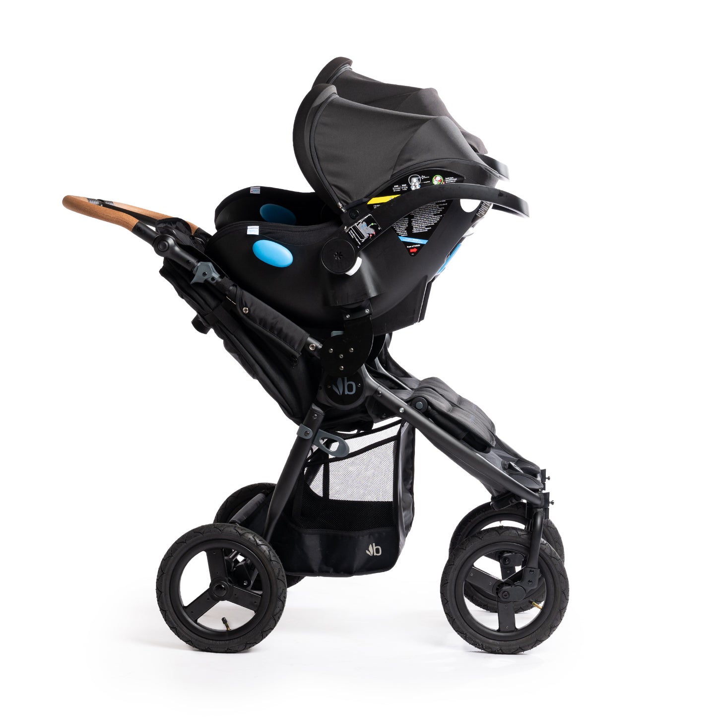 Bumbleride Indie Twin Black + Clek Liing Railroad Ziip Travel System (two seats)