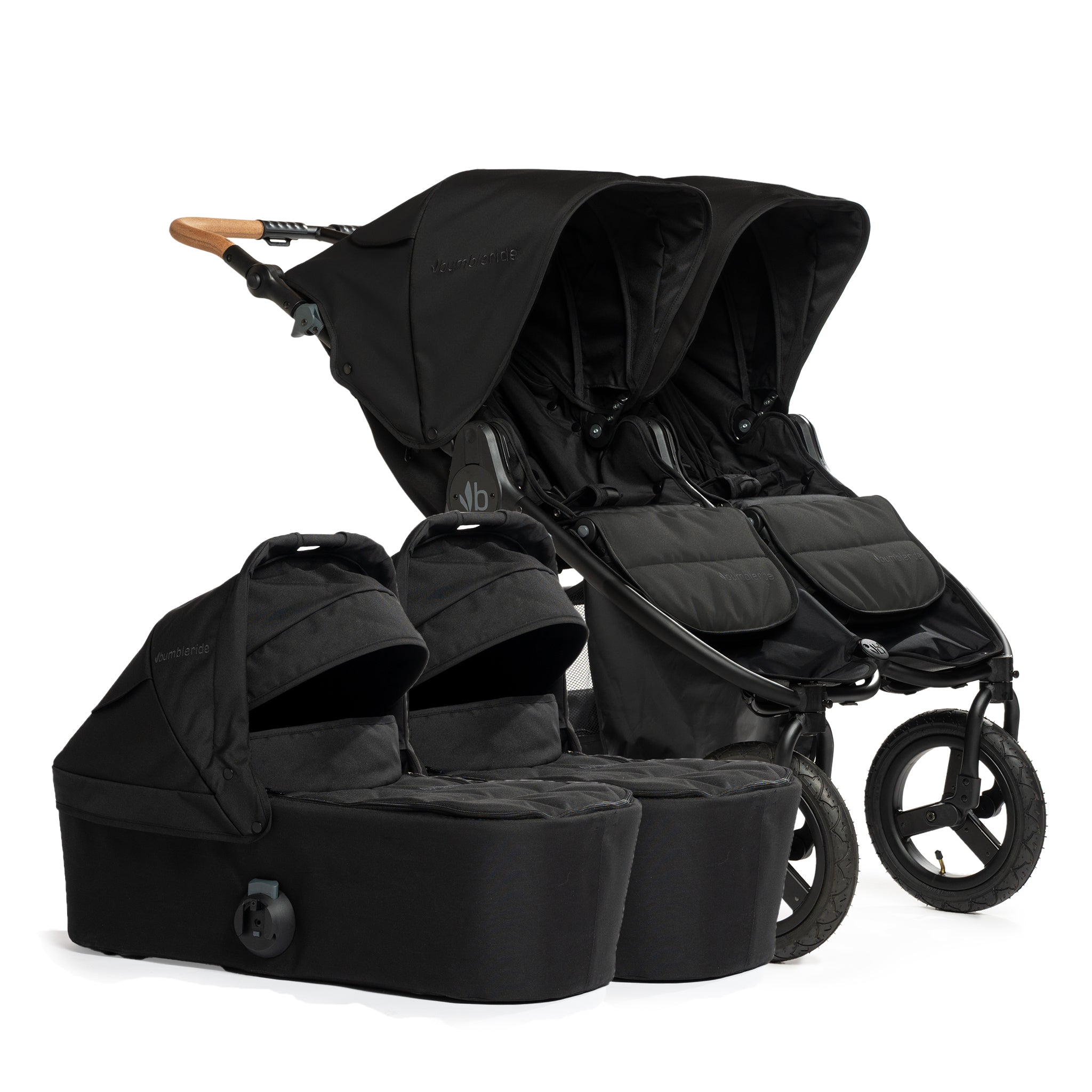 double stroller bassinet Bumbleride Indie Twin + Bassinets x2 Bundle