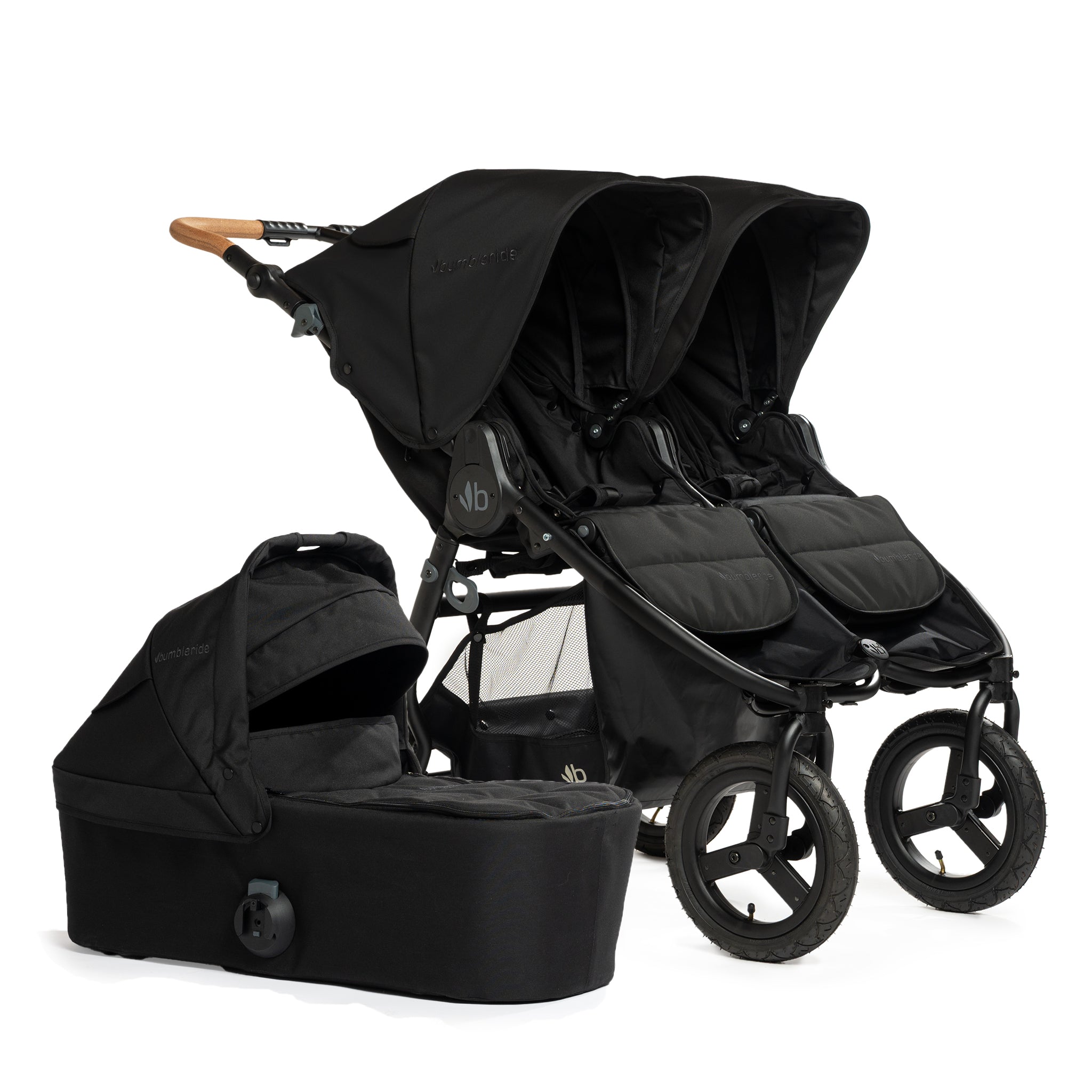 double stroller with two bassinets Bumbleride Indie Twin + Bassinet x1 Bundle