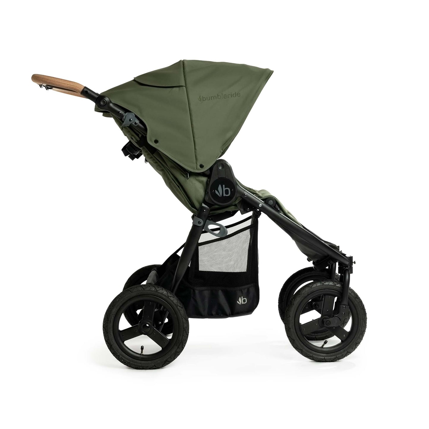 Bumbleride Indie Twin - Olive - Profile View - 2024 Collection