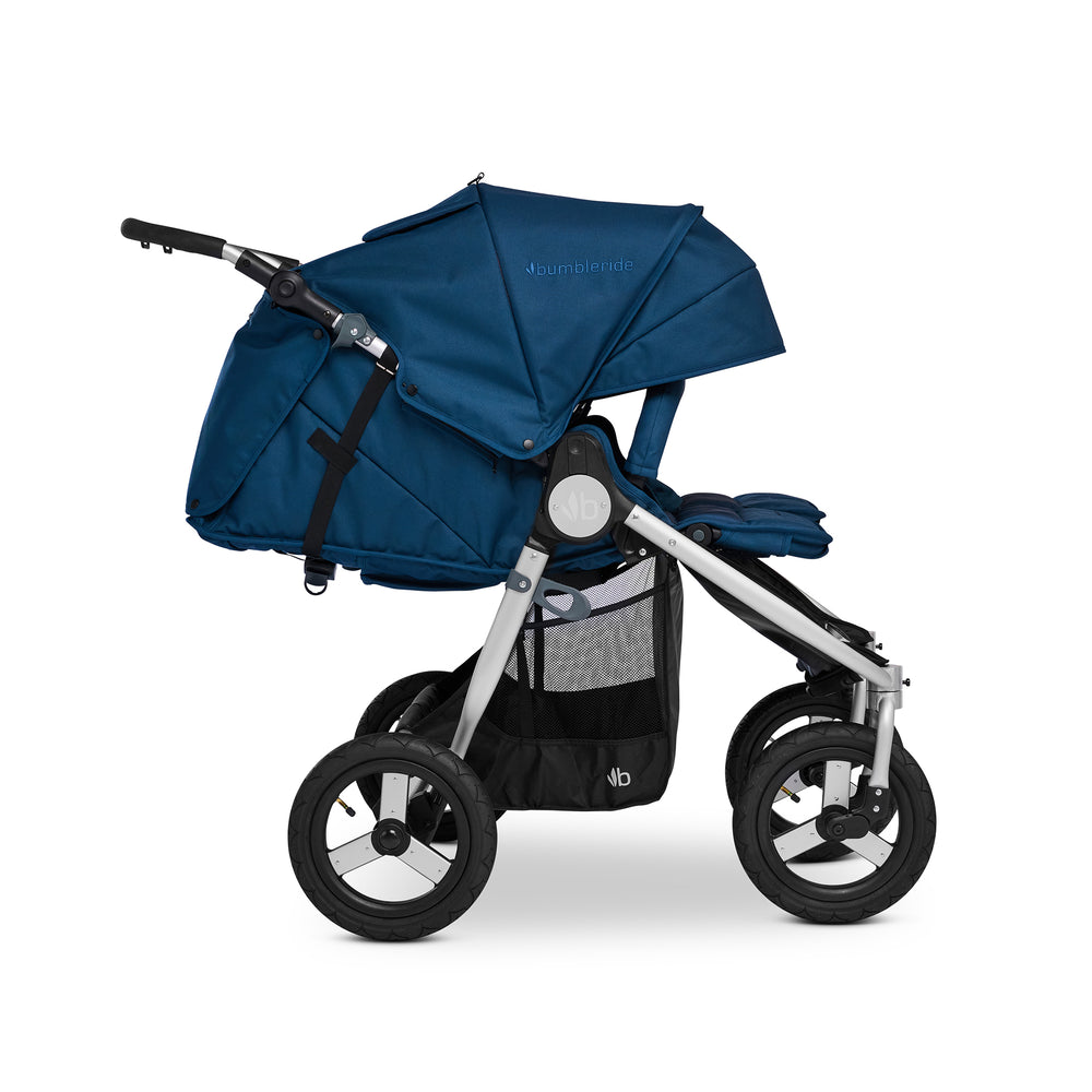 
                  
                    Bumbleride Indie Twin Stroller in Maritime - Reclined New Collection 2022.
                  
                