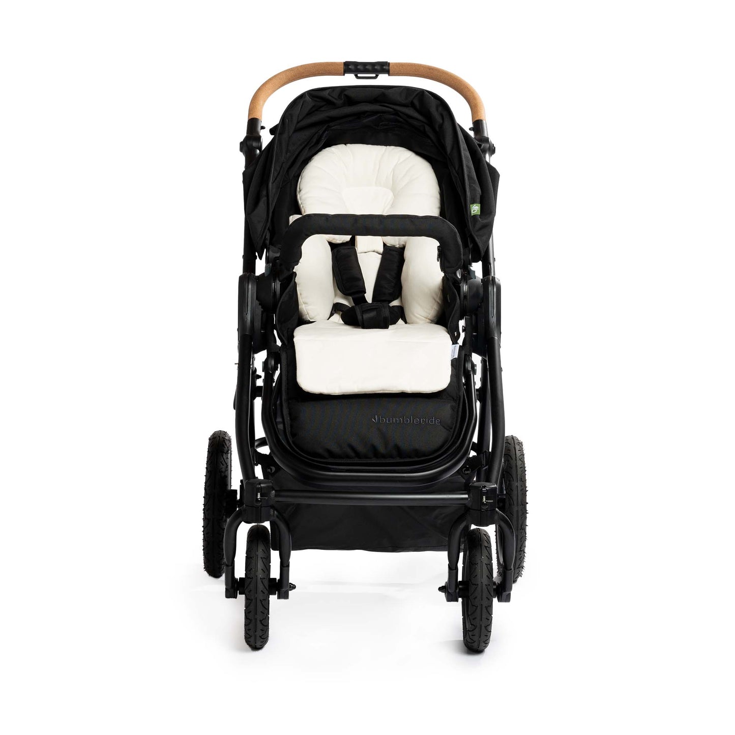 Organic Cotton Infant Insert on Bumbleride Era Full Size Reversible Stroller in Black