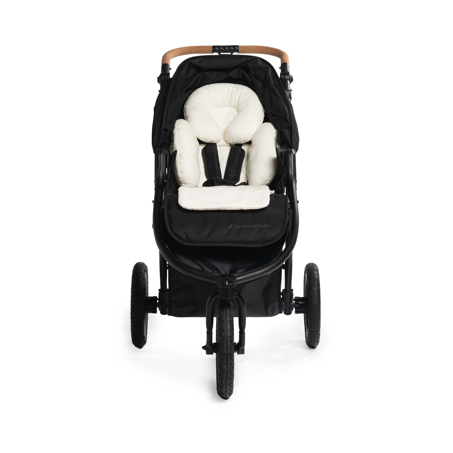 Organic Cotton Infant Insert on Bumbleride Indie All Terrain Stroller in Black