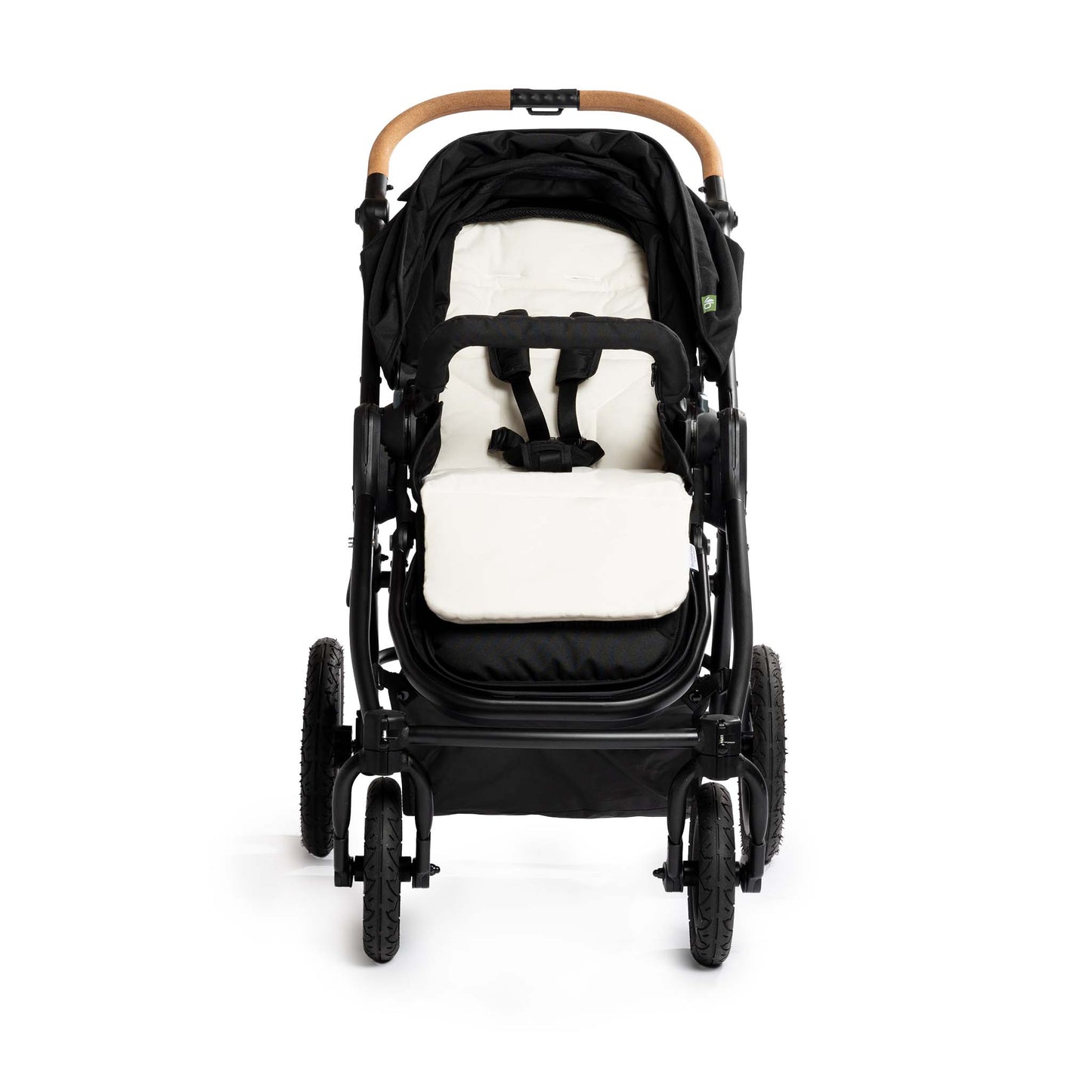 Organic Cotton Seat Liner on Bumbleride Era Full Size Reversible Stroller in Black