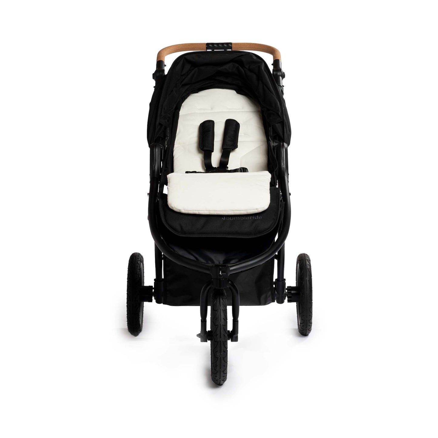 Organic Cotton Seat Liner on Bumbleride Indie All Terrain Stroller in Black