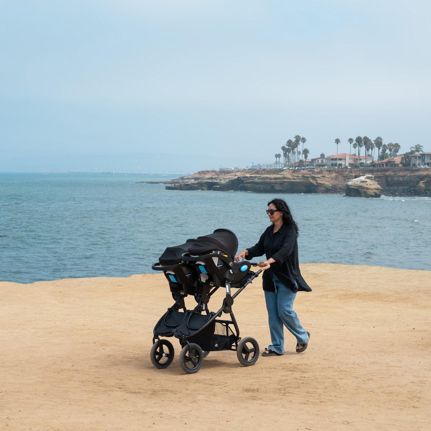 Bumbleride Indie Twin Black + Clek Liing Railroad Ziip Travel System (two seats)