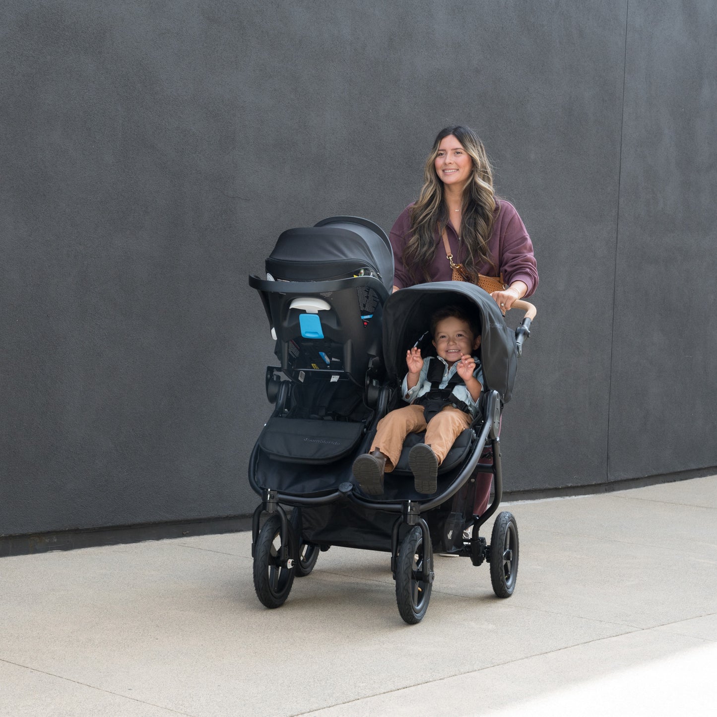 Bumbleride Indie Twin Black + Clek Liing Railroad Ziip Travel System (single seat)