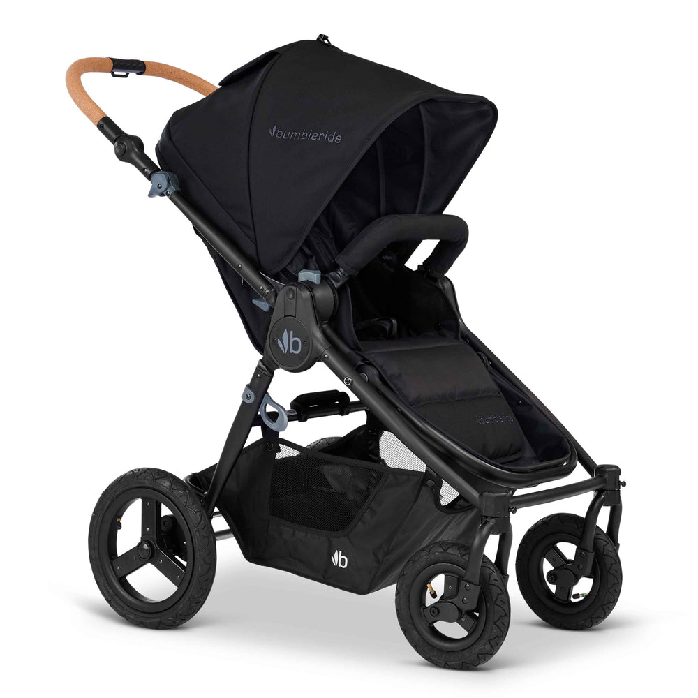 
                      
                        Bumbleride Era Reversible Stroller in Black - Premium Black Frame - Forwards Facing Seat View - New Collection - 2022
                      
                    