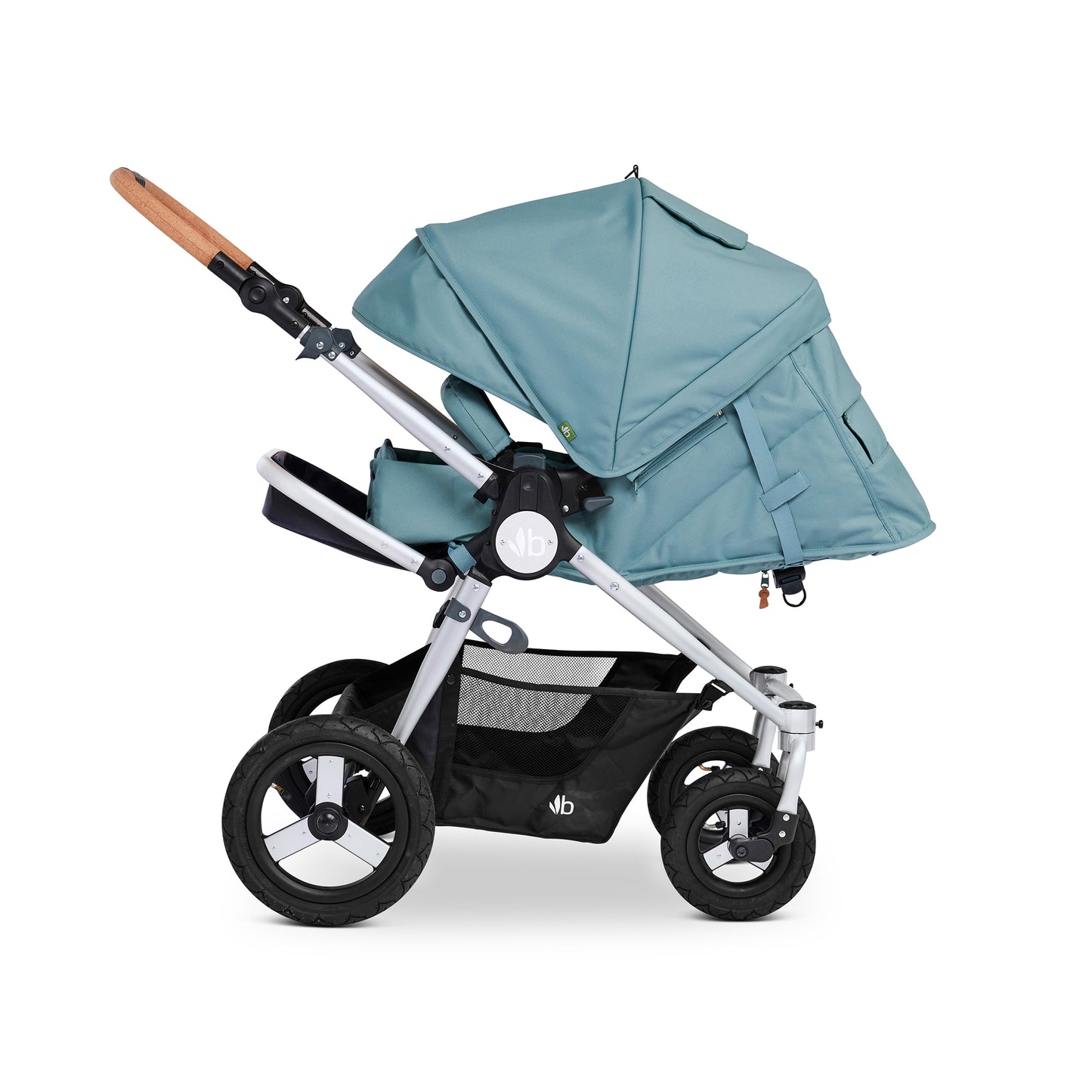 
                  
                    Bumbleride Era Reversible Stroller in Sea Glass - Infant Mode Seat View - New Collection 2022
                  
                
