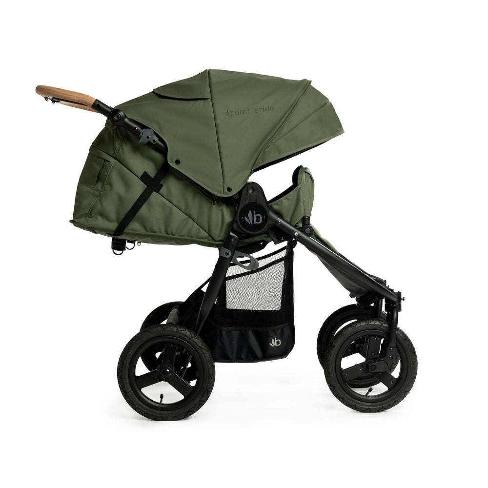 
                      
                        Bumbleride Indie Twin - Olive - Profile View - Infant Mode - 2024 Collection
                      
                    
