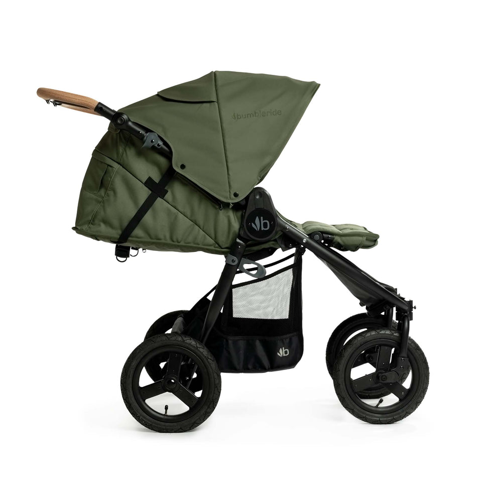 
                      
                        Bumbleride Indie Twin - Olive - Profile View- Recline Mode - 2024 Collection
                      
                    