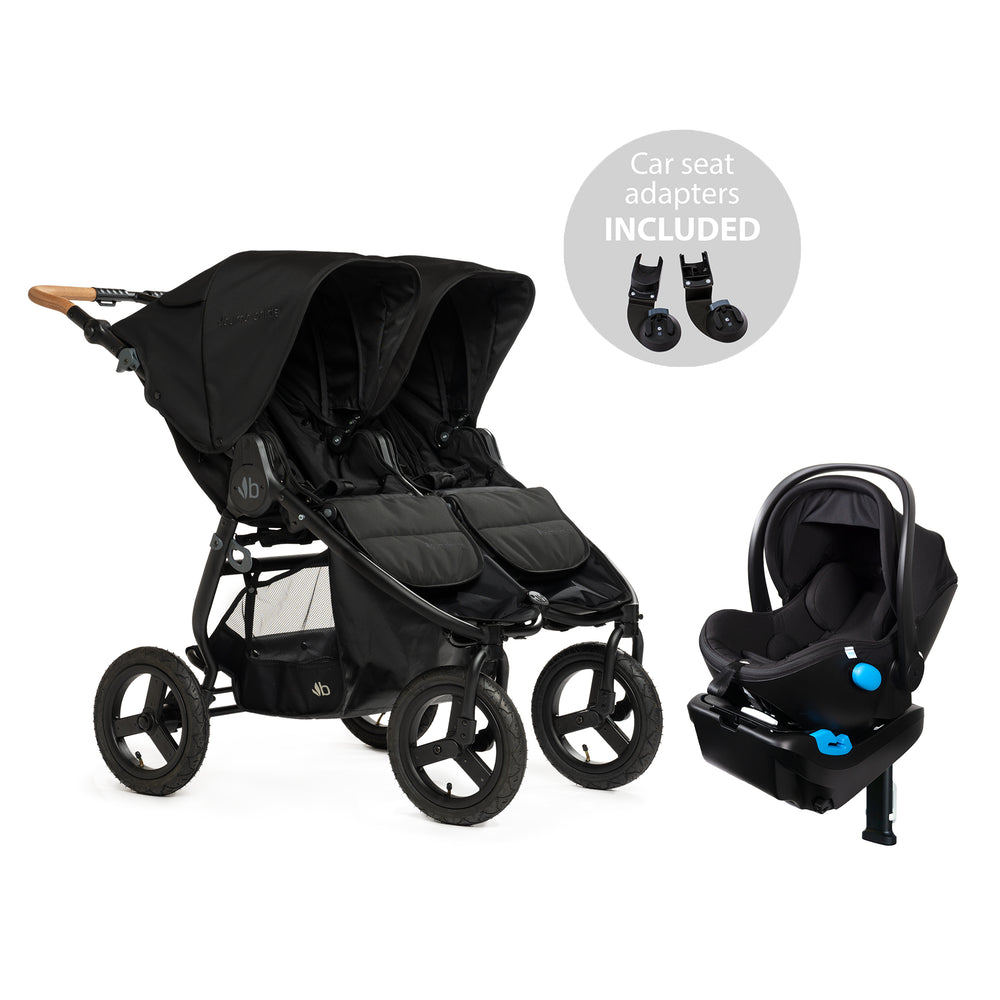 bumble double stroller Bumbleride Indie Twin Black + Clek Liing Railroad Ziip Travel System (