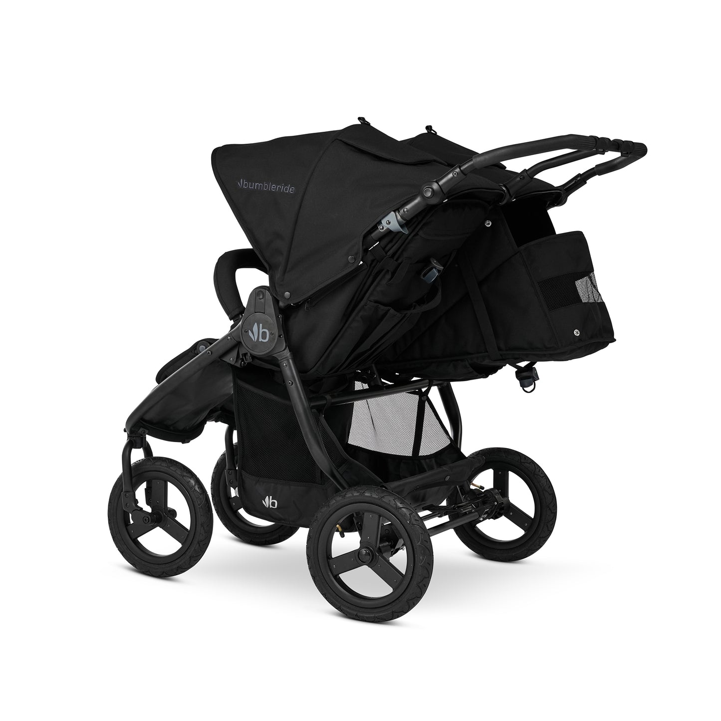 
                  
                    Bumbleride Indie Twin Stroller in Black - Premium Black - Premium Bla... Frame - Back View. New Collection 2022.
                  
                