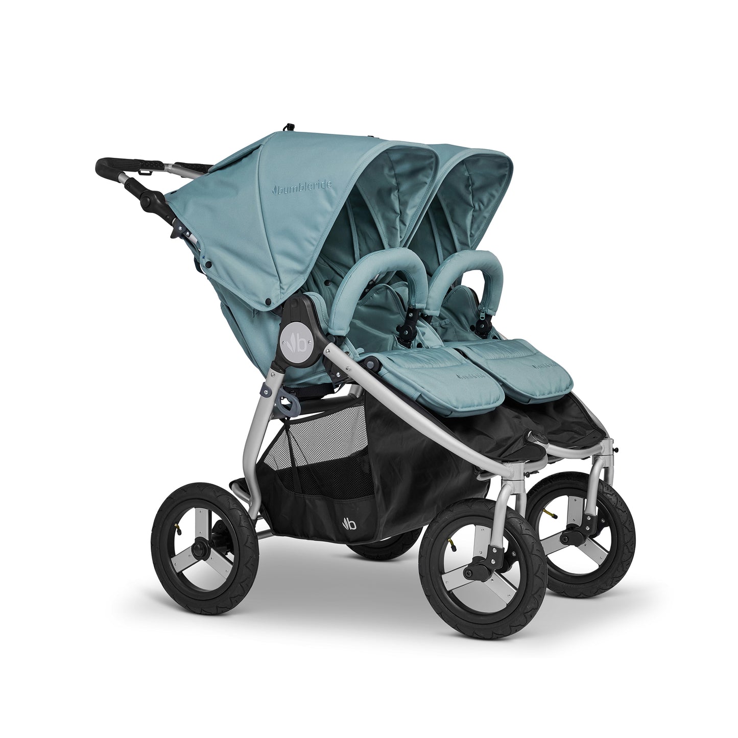 
                  
                    Bumbleride Indie Twin Stroller in Sea Glass. New Collection 2022.
                  
                