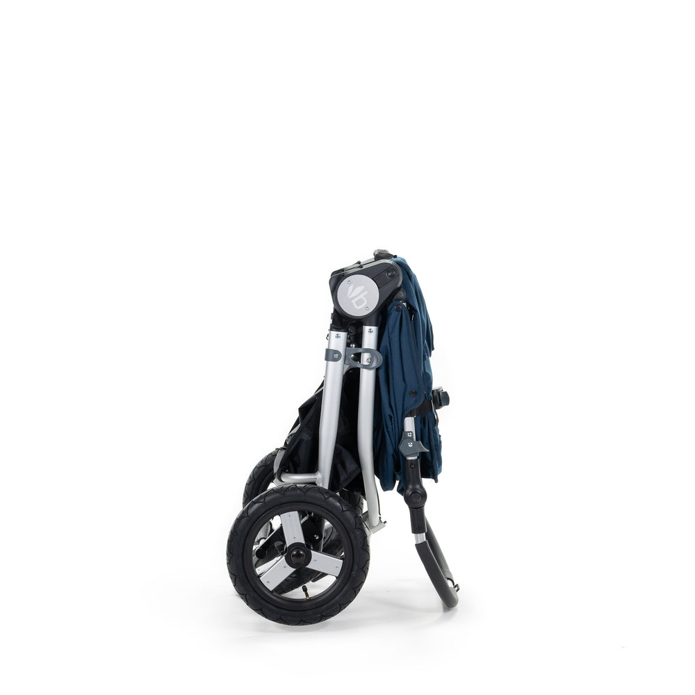 
                      
                        2020 Bumbleride Indie All Terrain Stroller in Maritime Blue - Folded Stowed Upright - Global
                      
                    