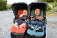 2020 Bumbleride Seat Liners (Clay and Sea Glass) on Bumbleride Indie Twin Double Stroller  Global