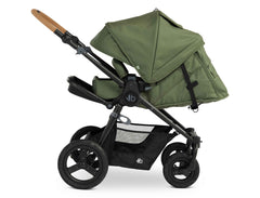 Bumbleride Era Reversible Stroller in Olive - Premium Black Frame - Infant Mode Seat View - New Collection 2022