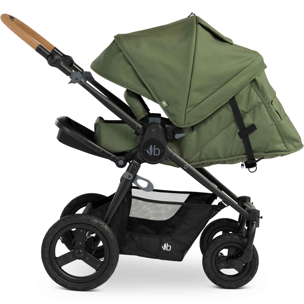 
                      
                        Bumbleride Era Reversible Stroller in Olive - Premium Black Frame - Infant Mode Seat View - New Collection 2022
                      
                    