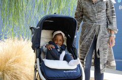 Organic Cotton Stroller Liner on Bumbleride Indie in Maritime Blue 2