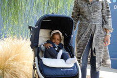 Organic Cotton Stroller Liner on Bumbleride Indie in Maritime Blue 2