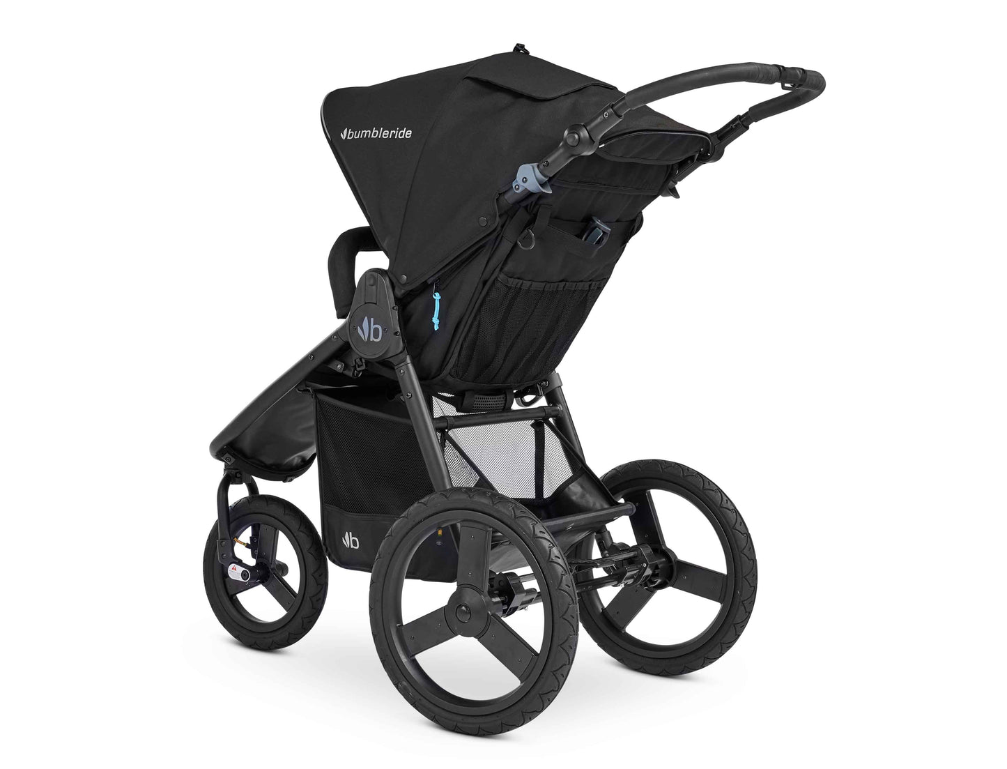 Bumbleride Speed Jogging Stroller in Black - Premium Black Frame - Back View.  New Collection 2022.