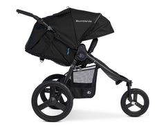 Bumbleride Speed Jogging Stroller in Black - Premium Black Frame - Reclined.  New Collection 2022.