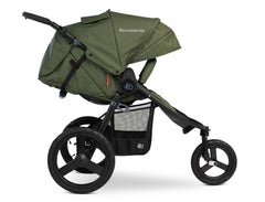 Bumbleride Speed Jogging Stroller in Olive - Premium Black Frame - Reclined.  New Collection 2022.