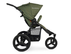 Bumbleride Speed Jogging Stroller in Olive - Premium Black Frame - Profile VIew.  New Collection 2022.