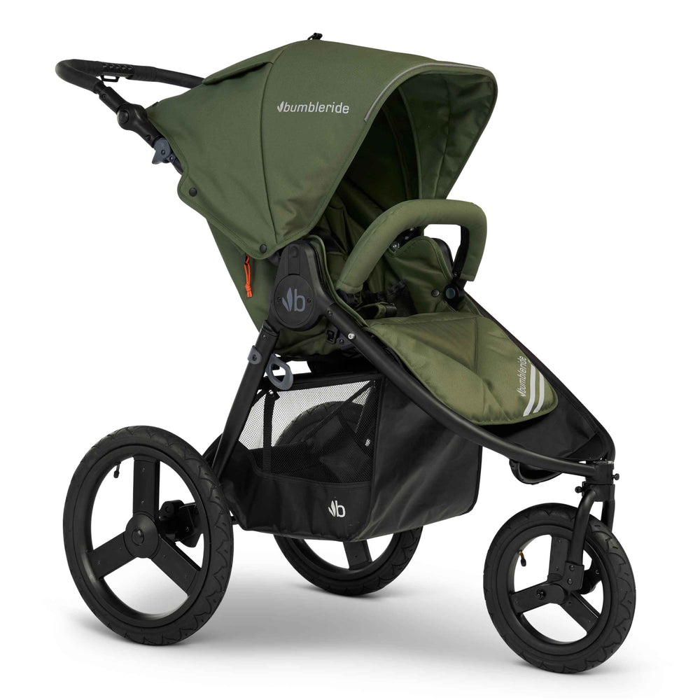 Bumbleride Speed Jogging Stroller in Olive - Premium Black Frame.  New Collection 2022.