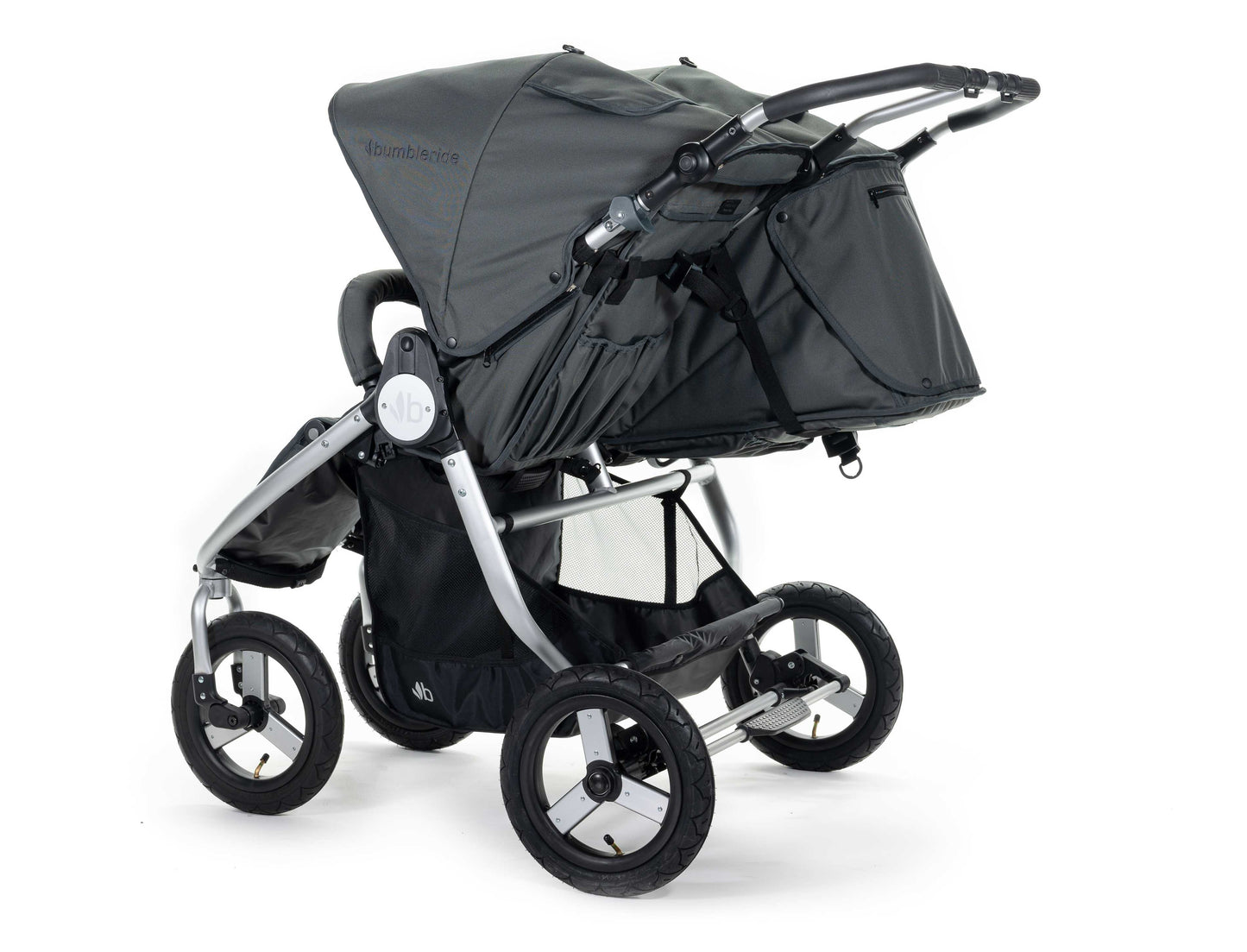 2020 Bumbleride Indie Twin Double Stroller in Dawn Grey - Back