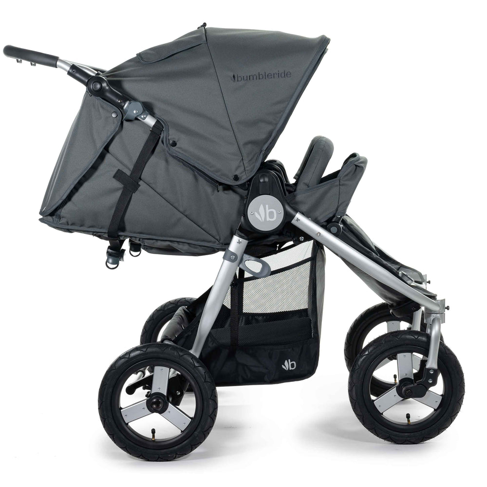 
                  
                    2020 Bumbleride Indie Twin Double Stroller in Dawn Grey - Infant Mode 
                  
                