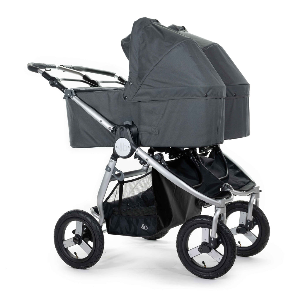 
                  
                    2020 Bumbleride Indie Twin Double Stroller with dual Indie Twin Bassinets in Dawn Grey Attached (fabric removal optional).
                  
                