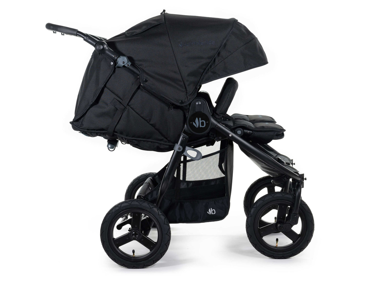 2020 Bumbleride Indie Twin Double Stroller in Matte Black - Profile